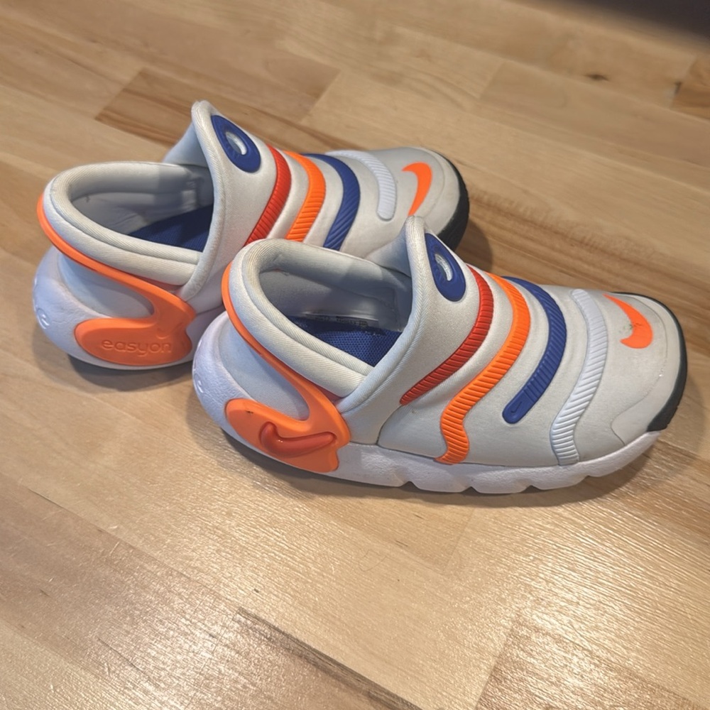 Nike Kids' Slip-On Sport Shoes - White with Orange & Blue
